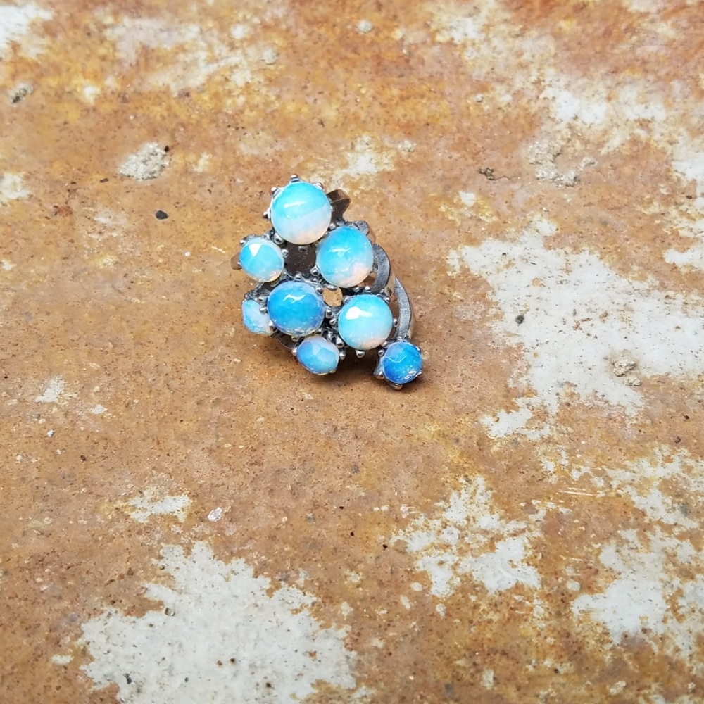 Free People Iridescent Blue Cocktail Ring SZ6